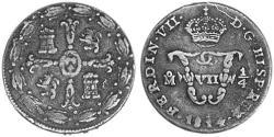 1/4 Tlaco Spanish Mexico  / Kingdom of New Spain (1519 - 1821) Copper Ferdinand VII of Spain (1784-1833)