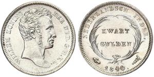 1/4 Гульден Королівство Нідерланди (1815 - ) Срібло 
