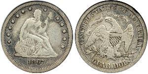 1/4 Долар / 25 Цент США (1776 - ) Срібло 
