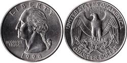 1/4 Доллар США (1776 - ) Никель/Медь Джордж Вашингтон