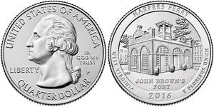 1/4 Доллар США (1776 - ) Никель/Медь Джордж Вашингтон