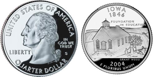 1/4 Доллар США (1776 - ) Серебро Джордж Вашингтон