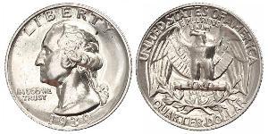 1/4 Доллар / 25 Цент США (1776 - ) Серебро/Медь Джордж Вашингтон
