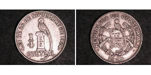 1/4 Кетцаль Республіка Ґватемала (1838 - ) Срібло 