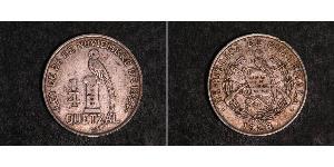 1/4 Кетцаль Республіка Ґватемала (1838 - ) Срібло 