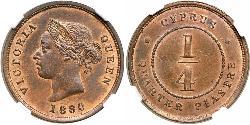 1/4 Пиастр Британский Кипр (1878 - 1960)  Виктория (1819 - 1901)