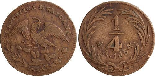 1/4 Реал Second Federal Republic of Mexico (1846 - 1863) Медь 