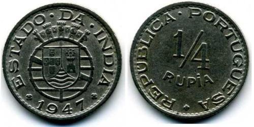 1/4 Рупия Португальская Индия (1510-1961) Никель/Медь 
