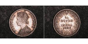 1/4 Рупия Британская Индия (1858-1947) Серебро Виктория (1819 - 1901)