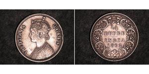1/4 Рупия Британская Индия (1858-1947) Серебро Виктория (1819 - 1901)