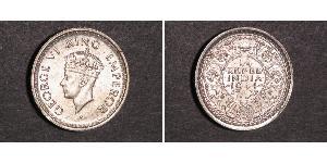 1/4 Рупия Британская Индия (1858-1947) Серебро Георг VI (1895-1952)