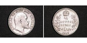1/4 Рупия Британская Индия (1858-1947) Серебро Эдуард VII (1841-1910)