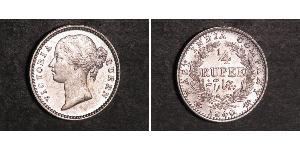 1/4 Рупія Індія Срібло Вікторія (1819 - 1901)