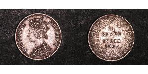 1/4 Рупія Британська Індія (1858-1947) Срібло Вікторія (1819 - 1901)