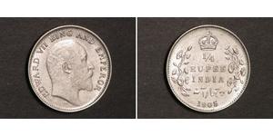 1/4 Рупія Британська Індія (1858-1947) Срібло Едвард VII (1841-1910)