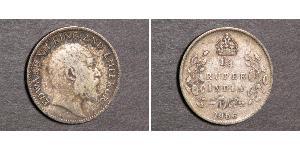 1/4 Рупія Британська Індія (1858-1947) Срібло Едвард VII (1841-1910)