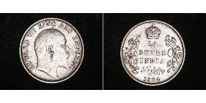 1/4 Рупія Британська Індія (1858-1947) Срібло Едвард VII (1841-1910)