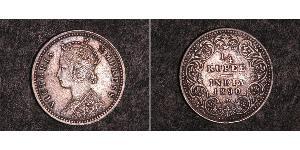 1/4 Рупія Британська Індія (1858-1947) Срібло Вікторія (1819 - 1901)