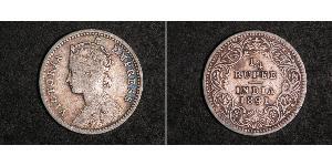 1/4 Рупія Британська Індія (1858-1947) Срібло Вікторія (1819 - 1901)