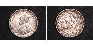 1/4 Рупія Британська Індія (1858-1947) Срібло Георг V (1865-1936)