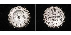 1/4 Рупія Британська Індія (1858-1947) Срібло Едвард VII (1841-1910)