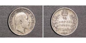 1/4 Рупія Британська Індія (1858-1947) Срібло Едвард VII (1841-1910)