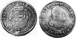 1/4 Thaler Alsace Silver Rudolf II, Holy Roman Emperor (1552 - 1612)