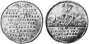 1/4 Талер Ансбах (1398–1792) Срібло Charles Alexander, Margrave of Brandenburg-Ansbach (1736 – 1806)
