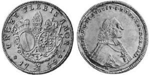 1/4 Талер Аугсбург (1276 - 1803) Срібло Joseph Ignaz Philipp von Hessen-Darmstadt (1699–1768)