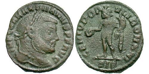 1/4 Фолліс Римська імперія (27BC-395) Бронза Максиміан (250-310)