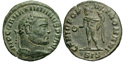 1/4 Фолліс Римська імперія (27BC-395) Бронза Максиміан (250-310)