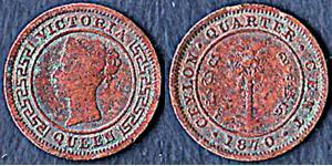 1/4 Цент Шрі-Ланка (1948 - ) Мідь Вікторія (1819 - 1901)