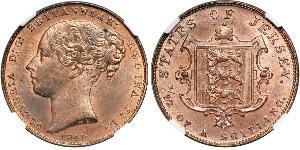 1/52 Шиллинг Джерси (1066 - ) Медь Виктория (1819 - 1901)