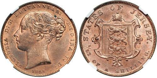 1/52 Шиллинг Джерси (1066 - ) Медь Виктория (1819 - 1901)