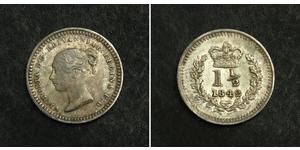 1.5 Penny Royaume-Uni Argent Victoria (1819 - 1901)