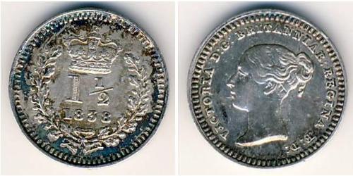 1.5 Penny Royaume-Uni Argent Victoria (1819 - 1901)
