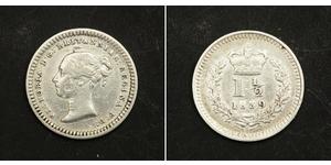 1.5 Penny United Kingdom Silver Victoria (1819 - 1901)