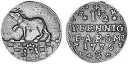 1.5 Pfennig Anhalt-Bernburg (1603 - 1863) Cobre Frederick Albert, Prince of Anhalt-Bernburg (1735 – 1796)