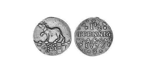 1.5 Pfennig Anhalt-Bernburg (1603 - 1863) Rame Federico Alberto di Anhalt-Bernburg(1735 – 1796)