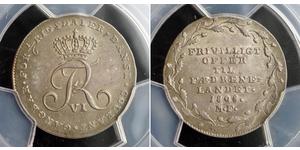 1/6 Rigsdaler Dänemark Silber Friedrich VI., König von Dänemark (1768 -1839)