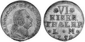 1/6 Thaler Anhalt-Bernbourg (1603 - 1863) Argent Victor-Frédéric d