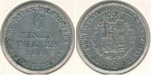 1/6 Thaler Hesse-Cassel (1567 - 1806) Argent 