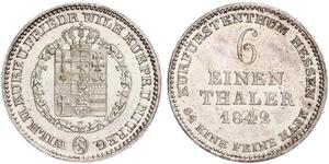 1/6 Thaler Hesse-Cassel (1567 - 1806) Argent 