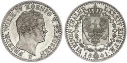 1/6 Thaler Royaume de Prusse (1701-1918) Argent Frédéric-Guillaume IV de Prusse (1795 - 1861)