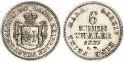1/6 Thaler Principauté de Waldeck-Pyrmont (1180 - 1918) Argent Georges II de Waldeck-Pyrmont