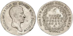 1/6 Thaler Royaume de Prusse (1701-1918) Argent Frédéric-Guillaume III de Prusse (1770 -1840)