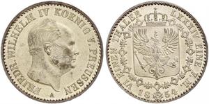 1/6 Thaler Royaume de Prusse (1701-1918) Argent Frédéric-Guillaume IV de Prusse (1795 - 1861)