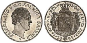 1/6 Thaler Royaume de Saxe (1806 - 1918) Argent Frédéric-Auguste II de Saxe