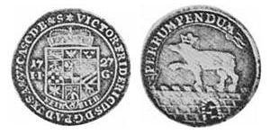 1/6 Thaler Anhalt-Bernburg (1603 - 1863) Argento Vittorio Federico di Anhalt-Bernburg(1700 – 1765)