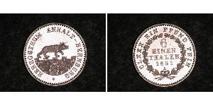 1/6 Thaler Anhalt-Bernburg (1603 - 1863) Argento Alessandro Carlo di Anhalt-Bernburg(1805 – 1863)